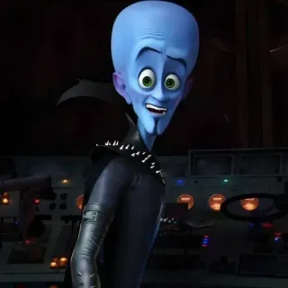 🌟 Megamind Megamind, méchant, bleu, animé, personnage, film, super-vilain telegram sticker