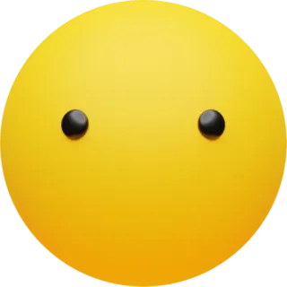 😶 Emoji, Faccia gialla, Inespressivo, Vuoto, Minimalista, Cartone animato whatsapp sticker