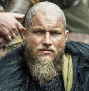 ⚔ Ragnar Lothbrok Vikings Рагнар Лодброк, Викинги, Историческая драма, Трэвис Фиммел, Викинг, Скандинавский, Борода whatsapp sticker