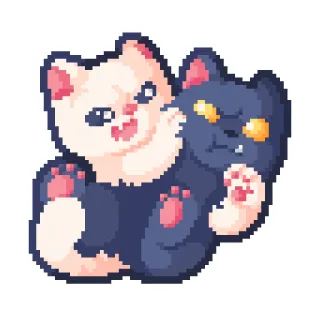 🦂 kucing, kucing, pixel art, anak kucing, imut, hewan, kawaii whatsapp sticker