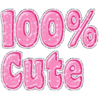 💚 100% Cute lucu, merah muda, berkilau, 100 persen, menggemaskan, kewanitaan whatsapp sticker