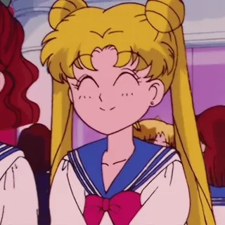 🌙 Sailor Moon anime, cartoon, meisje, glimlach, vrolijk telegram sticker