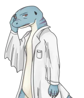 😤 lagarto, científico, doctor, antropomórfico, bata de laboratorio whatsapp sticker