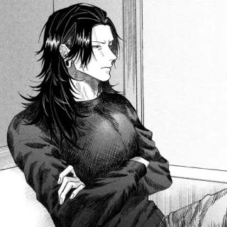 😒 animé, manga, homme, portrait, cheveux longs telegram sticker