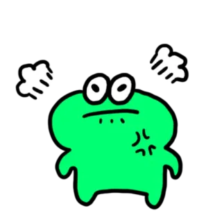 💬 лягушка, злой, мультфильм, зеленый, эмоция, выражение, милый whatsapp sticker