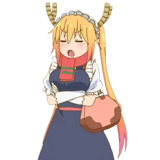 😒 Tohru Miss Kobayashi's Dragon Maid Anime, Dragon, Maid, Tohru, Mignon, Kawaii whatsapp sticker