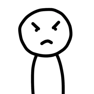 😠 enfadado, monigote, dibujos animados, simple, estado de ánimo telegram sticker