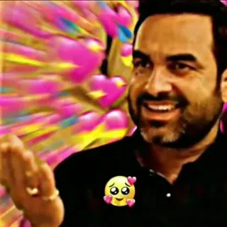 ❤️ 潘卡·特里帕蒂, 演员, 宝莱坞, 爱心眼, 爱 telegram sticker
