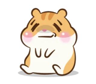 😏 仓鼠, 动物, 可爱, 卡通, 啮齿动物, 伤心, 表情符号 telegram sticker