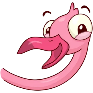 🙃 flamingo, rosa, pássaro, desenho animado, animal, fofo, engraçado telegram sticker