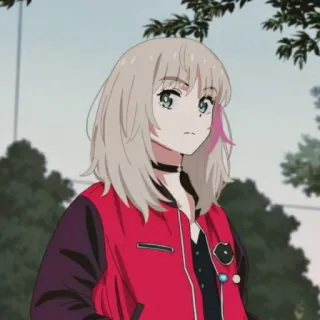 🤨 Anime, Garota, Desenho animado, Personagem, Jaqueta, Kawaii whatsapp sticker