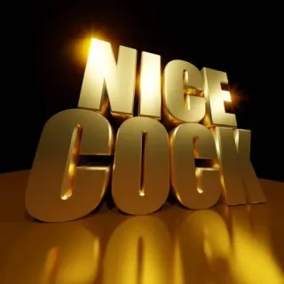 👍 NICE COCK offensive, swear word, inappropriate, text, gold, 3D whatsapp sticker