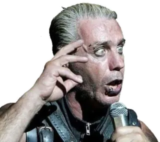 😧 Till Lindemann hombre, cantante, micrófono, música whatsapp sticker
