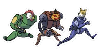 🤼‍♀️ робот, тыква, курица, доге, хэллоуин, киборг telegram sticker