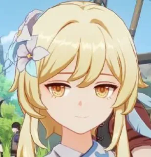 😏 Lumine Genshin Impact Anime, Videospiel, Blond, Mädchen, Genshin Impact telegram sticker