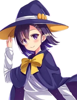 🙂 Аниме, Девушка, Ведьма, Шляпа, Мультфильм telegram sticker