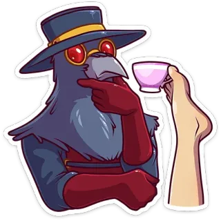 🤔 Medico della peste, Uccello, Tè, Maschera, Storico, Carino telegram sticker