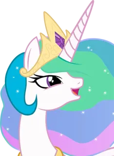 😄 Princess Celestia My Little Pony принцесса, Селестия, пони, единорог, мультфильм telegram sticker