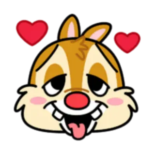 🤤 Chip 卡通, 动物, 花栗鼠, 迪士尼, 可爱, 爱心 telegram sticker