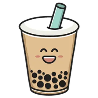 😊 ไข่มุก, ชานมไข่มุก, ชา, เครื่องดื่ม, น่ารัก, คาวาอิ, อาหาร telegram sticker