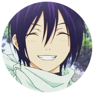 😄 Yato Noragami 动漫, 野良神, 夜斗, 贴纸, 角色, 微笑 whatsapp sticker