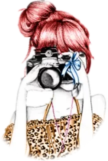 📸 photographe, appareil photo, femme, mode, style, imprimé léopard telegram sticker