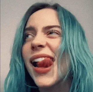 🕸 Billie Eilish Sänger, Musiker, Promi, blaue Haare, Popstar telegram sticker