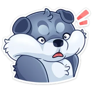 😨 anjing, binatang, stiker, kartun, lucu, terkejut, khawatir telegram sticker