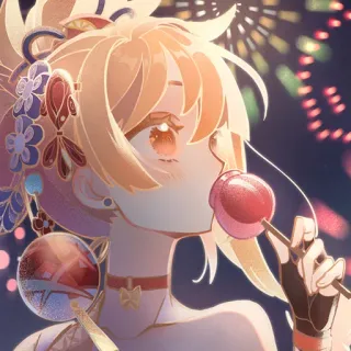 😮 Yoimiya Genshin Impact Anime, Genshin Impact, Yoimiya, Fuegos artificiales, Personaje, Videojuego, Waifu, Kawaii telegram sticker