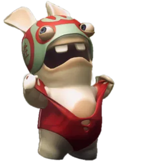 😦 rabbid, rabbit, lucha libre, wrestling, funny, cartoon telegram sticker