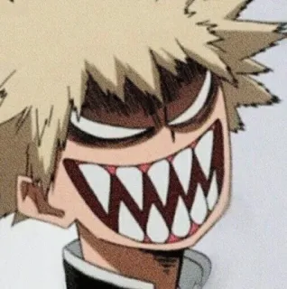 🔲 Katsuki Bakugo My Hero Academia Аниме, Стикер, Кацуки Бакуго, Моя геройская академия, Злой, Злодей whatsapp sticker