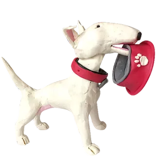 🍽 dog, bull terrier, animal, pet, dog bowl, sculpture telegram sticker