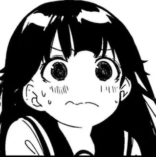 😤 Anime, Manga, Ragazza, Spaventata, Uniforme scolastica telegram sticker
