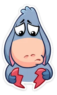 💔 Eeyore Winnie the Pooh イーヨー, 悲しい, 失恋, くまのプーさん, アニメ, ステッカー telegram sticker