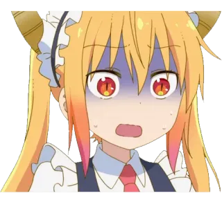 😨 Tohru Miss Kobayashi's Dragon Maid tohru, dragon maid, anime, dessin animé, dragon, choqué, inquiet, effrayé whatsapp sticker