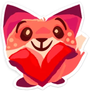 ❤️ cáo, động vật, dễ thương, nhãn dán, hoạt hình, động vật có vú telegram sticker