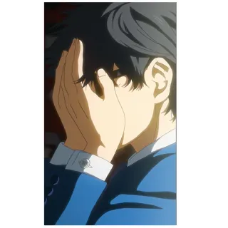 🙈 Anime, Personaggio, Uomo, Triste, Piangendo, Ritratto telegram sticker