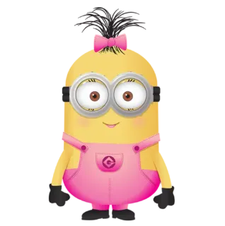 🙂 Minion Minion, Cartone animato, Giallo, Rosa, Personaggio telegram sticker