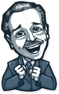 😊 Walt Disney dessinateur, animation, artiste, Disney, classique, souriant telegram sticker