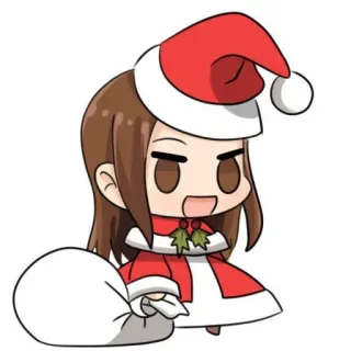 🎅 noël, père noël, dessin animé, mignon, fêtes, chibi whatsapp sticker