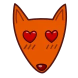 😍 fuchs, tier, liebe, herz, süß, cartoon, sticker telegram sticker