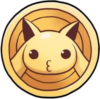😗 Pikachu Pikachu, Pokémon, cartoon, munt, personage, goud telegram sticker
