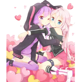 😍 アニメ, 可愛い, かわいい, 友情, ハート, 漫画 telegram sticker