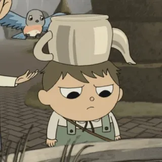 🍫 Wirt Over the Garden Wall 卡通, 动画, 男孩, 茶杯, 花园墙外, 沃特 telegram sticker