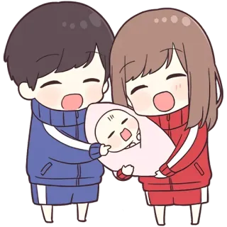 🥰 Familie, Baby, Cartoon, Süß, Paar telegram sticker