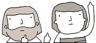 👆 가운데 손가락, 무례한, 만화, 불쾌한, 제스처 telegram sticker