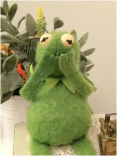 🙀 Kermit puppet, frog, kermit, muppet telegram sticker