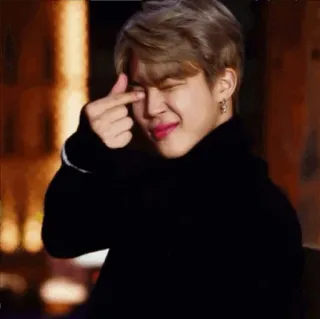 ✨ Jimin kpop, jimin, idola, penyanyi, asia, laki-laki, finger heart whatsapp sticker