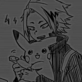 🖤 Denki Kaminari My Hero Academia Аниме, Моя геройская академия, Денки Каминари, Пикачу, Фанатское творчество telegram sticker