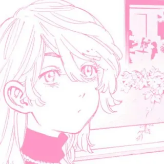 ☁️ Anime, Manga, Porträt, Rosa, Illustration whatsapp sticker